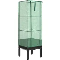 vidaXL Lit surélevé avec serre aspect rotin 40x40x140 cm
