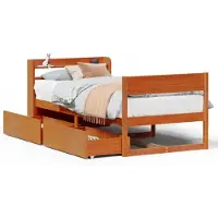 vidaXL Lit en bois massif sans matelas pin brun cireux 100x200
