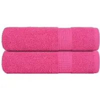 vidaXL Serviettes de bain 2 pcs rose 100x150 cm 360 g/m² 100% coton