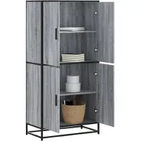 vidaXL Highboard Gris Sonoma 68x35x139 cm Matériau dérivé du bois