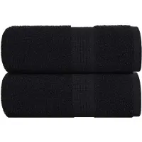 vidaXL Serviettes d'invité 2 pcs noir 30x50 cm 360 g/m² 100% coton