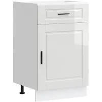 vidaXL Armoire basse de cuisine Porto Blanc brillant Matériau dérivé du bois