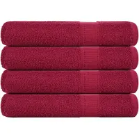 vidaXL Serviettes de sauna 4 pcs bordeaux 80x200cm 360 g/m² 100% coton
