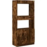 vidaXL Buffet haut chêne fumé 63x33x140 cm bois d'ingénierie