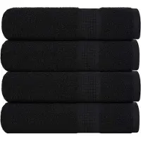 vidaXL Essuie-mains 4 pcs noir 50x100 cm 360 g/m² 100% coton