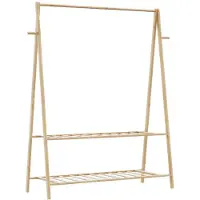 vidaXL Porte-vêtement avec étagères 132x45,5x150,5 cm bambou