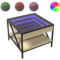 vidaXL Table basse avec Infinity-LED Chêne Sonoma 50x50x38 cm