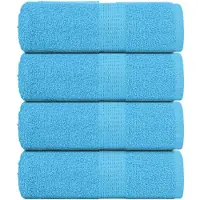 vidaXL Serviettes d'invité 4 pcs turquoise 30x50cm 360 g/m² 100% coton