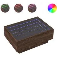 vidaXL Table basse LED marron imitation chêne 70x50x30 cm Matériau dérivé du bois