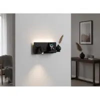 Artdelight Lampe de chevet Charge laisse noire avec le chargeur sans fil
