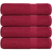 vidaXL Serviettes de douche 4 pcs bordeaux 70x140cm 360g/m² 100% coton