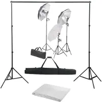 vidaXL Kit de studio photo avec ensemble d'éclairage et toile de fond