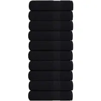 vidaXL Serviettes de bain 10 pcs noir 100x150 cm 360 g/m² 100% coton