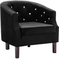 vidaXL Fauteuil noir velours