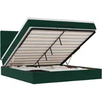 vidaXL Ottoman-lit avec matelas vert foncé 160x200 cm velours