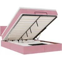 vidaXL Ottoman-lit avec matelas rose 140x190 cm velours