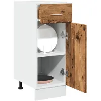 vidaXL Armoire basse à tiroirs Lyon imitation vieux bois 30x46x81,5 cm Matériau dérivé du bois