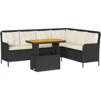 vidaXL Ensemble de salon de jardin 2 pièces avec coussins Noir Poly Rattan
