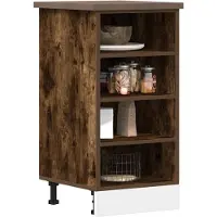 vidaXL Armoire basse Riga chêne fumé 40x44,5x81,5 cm Matériau dérivé du bois