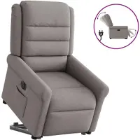 vidaXL Fauteuil relax avec releveur électrique Taupe Tissu