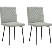 vidaXL Chaise de salle à manger 2 pcs. Gris clair velours