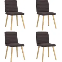 vidaXL Chaises de salle à manger 4 pcs. Marron foncé Tissu
