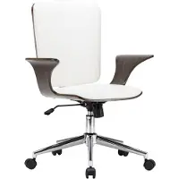 vidaXL Chaise de bureau pivotante Blanc Similicuir et bois courbé