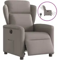vidaXL Fauteuil relax électrique Tissu Taupe