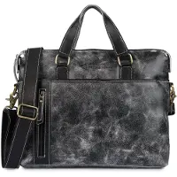 Beltimore Sac à bandoulière pour homme pour ordinateur portable, ordinateur, grand, cuir, nubuck, noir,