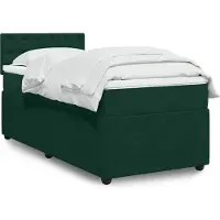 vidaXL Lit boxspring avec matelas vert foncé 90x200 cm velours