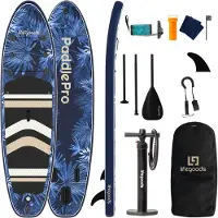 LifeGoods PaddlePro SUP Board - Planche à pagaie gonflable - Ensemble complet - Max. 150KG - 320x81cm - Bleu Tropical