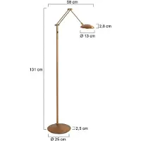 Steinhauer Lampadaire Daphne 2 4601BR - lampe de lecture en métal et composants électroniques de couleur bronze, éclairage réglable, style classique, idéale pour une utilisation en intérieur
