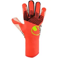 Uhlsport Gants de gardien Fangmaschine Ultragrip Zne Rc - rouge fluo/blanc/jaune fluo, taille : 7,5