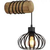 Globo Lampe murale de campagne Caldwell noir avec bois