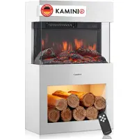 KAMINIO Cheminée électrique Henri 48x75 cm 2000 watts blanc