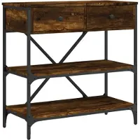 vidaXL Table console chêne fumé 75x34,5x75 cm bois d'ingénierie