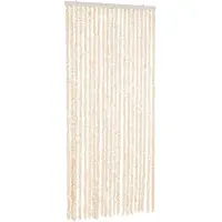 vidaXL Rideau anti-mouches beige et blanc 90x220 cm chenille