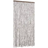 vidaXL Rideau anti-mouches taupe et blanc 100x230 cm chenille