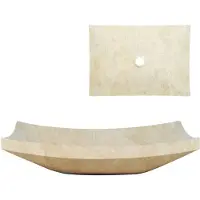 vidaXL Vasque 50x35x12 cm marbre crème