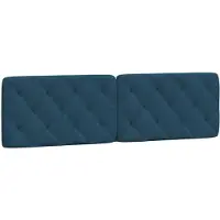 vidaXL Coussin de tête de lit bleu 180 cm velours