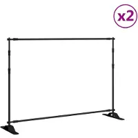 vidaXL Trépieds de fond 2 pcs. noir 305x243 cm acier