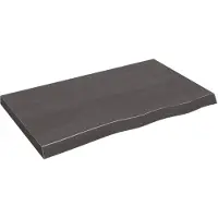 vidaXL Dessus de table marron foncé bois chêne massif traité