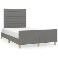 vidaXL Cadre de lit avec tête de lit gris foncé 120x190 cm Tissu