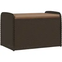 vidaXL Banc avec espace de rangement & coussins Marron 80x51x52 cm Poly rotin