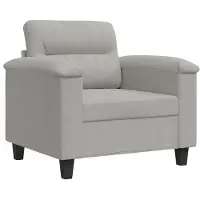 vidaXL Fauteuil gris clair 60 cm Tissu microfibre