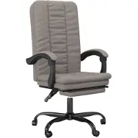 vidaXL Chaise de bureau avec fonction chaise longue Taupe Tissu