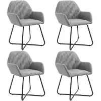 vidaXL Chaises à manger lot de 4 gris clair tissu