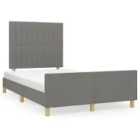 vidaXL Cadre de lit avec tête de lit gris foncé 120x190 cm Tissu
