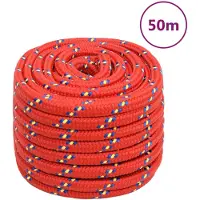 vidaXL Corde de bateau Rouge 20 mm 50 m Polypropylène