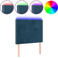 vidaXL Tête de lit LED bleu foncé 100x5x118/128 cm velours